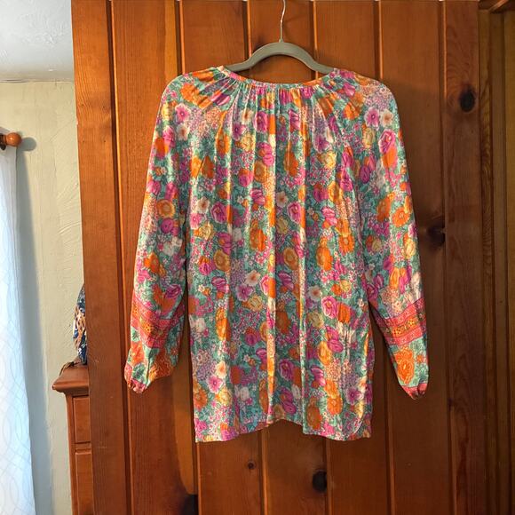 Walker & Wade Anthropologie Sonia Blouse Julep Floral Button Front $158 XS NWOT - Picture 3 of 6